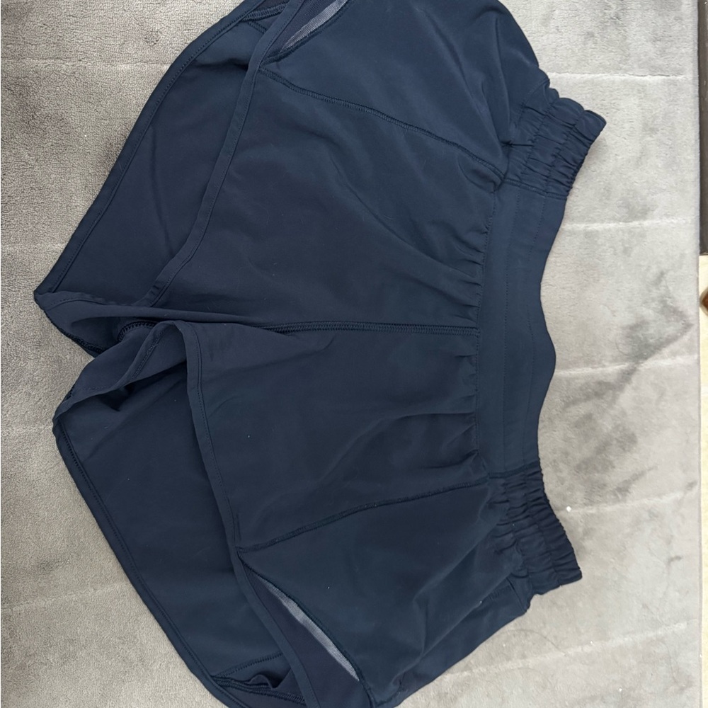 Navy Lululemon hotty hot shorts 2” inseam